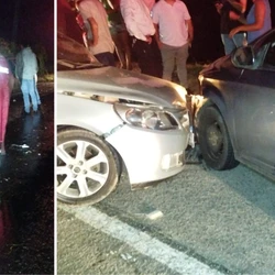 Colisão envolveu quatro carros e um caminhão na noite de domingo (22); vítimas foram levadas para hospital em Ibatiba, cidade vizinha