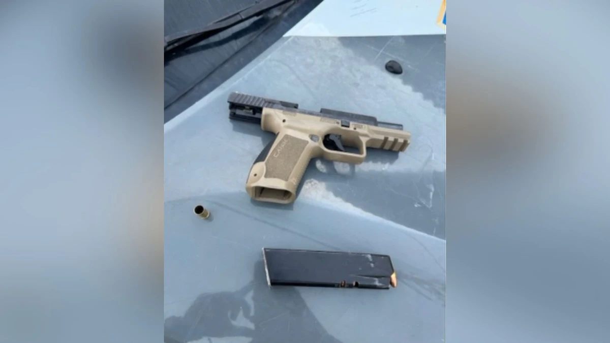 Arma que teria sido utilizada pelo suspeito baleado em João Goulart