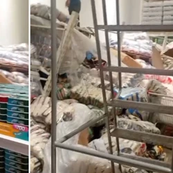 Estrutura caiu na noite desta quinta-feira (26); unidade segue funcionando normalmente, segundo a empresa