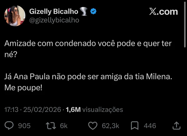 Gizelly Bicalho critica Babu