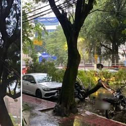 Trecho em frente a uma escola particular ficou bloqueado até o começo da noite, quando o trânsito foi liberado