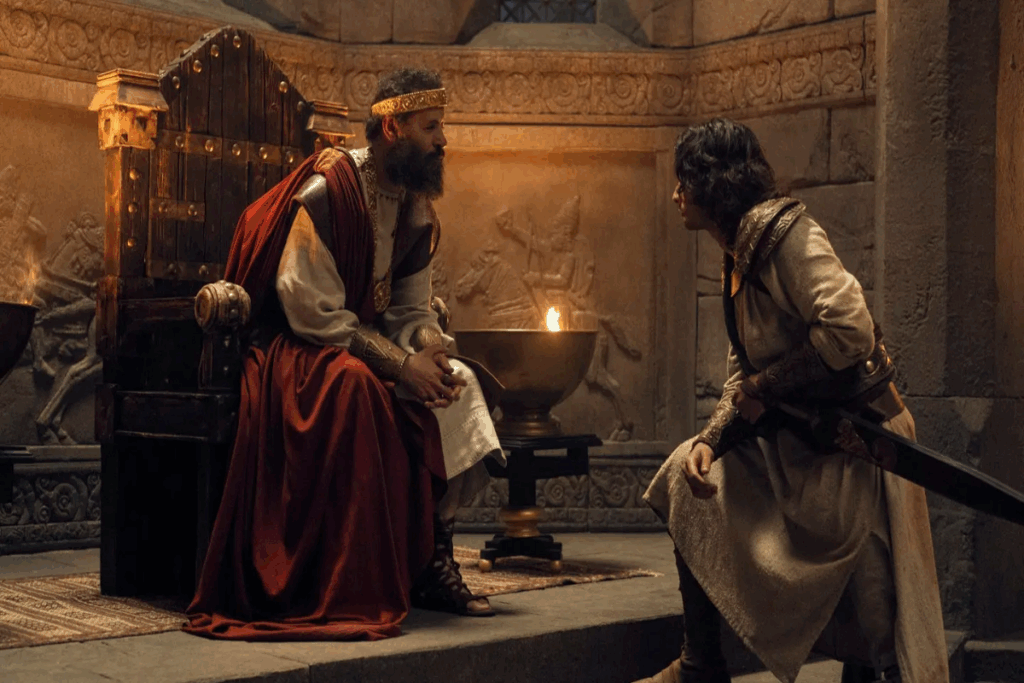 Em “A Casa de Davi”, o jovem escolhido enfrenta as consequências de sua ascensão e precisa lidar com inveja, disputas políticas e ameaças ao seu destino (Imagem: Reprodução digital | Prime Video)