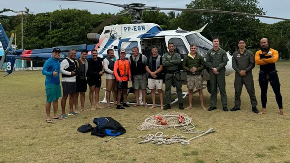 Vítima foi localizada a cerca de 3 km da costa; ela apresentava sinais iniciais de hipotermia