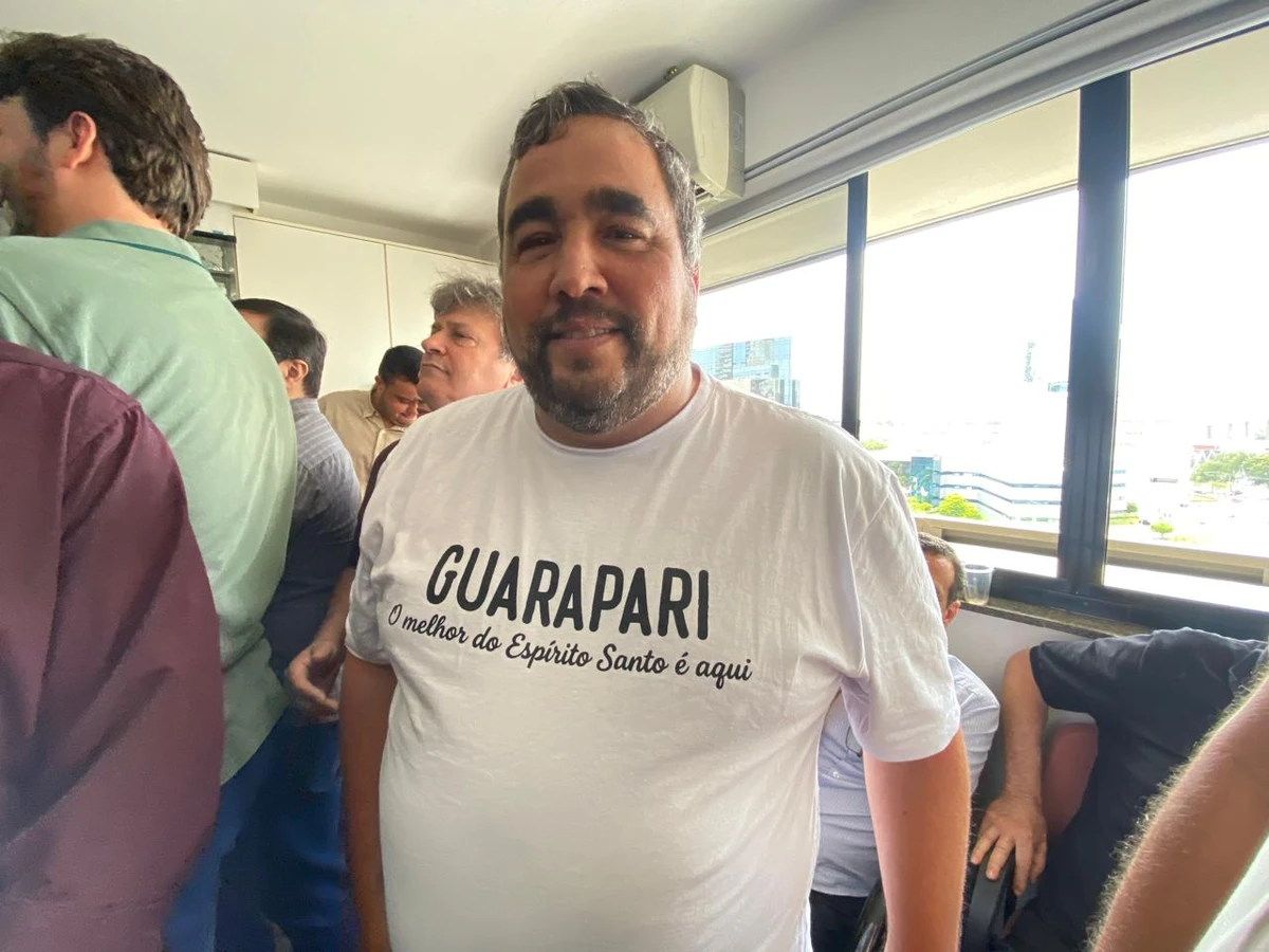 Rodrigo Borges, prefeito de Guarapari, na convenção do MDB-ES