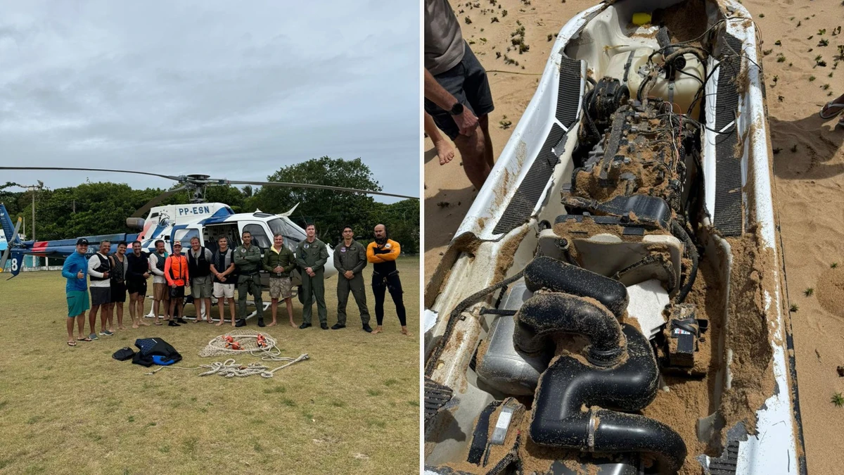 Empresário foi resgatado após três horas à deriva em alto-mar em Linhares