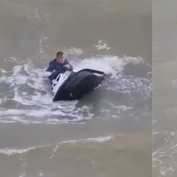 André Ferri estava com outros 11 amigos quando percebeu que o mar estava agitado demais e precisou salvar dois homens que caíram dos veículos náuticos
