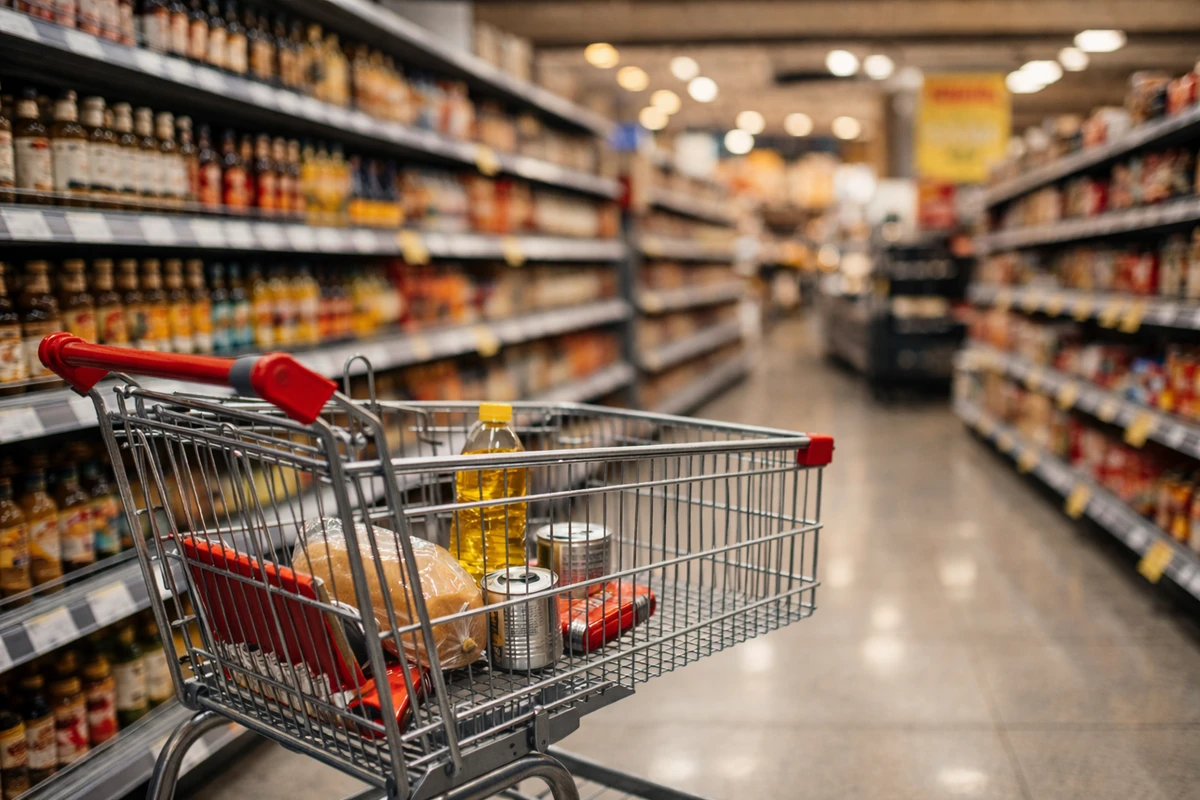 Carrinho de supermercado, preços, inflação, consumo, alimentos