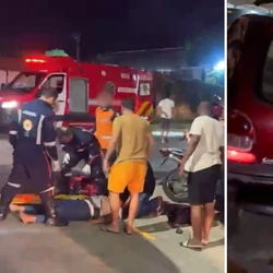 Uma das vítimas sofreu lesão grave e a outra teve ferimentos leves; carro foi encontrado a 15 metros do ponto da colisão