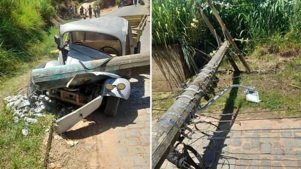 Acidente ocorreu na rodovia ES 379 no bairro Garage, nesta terça-feira (3); apesar do dano causado, ninguém se feriu