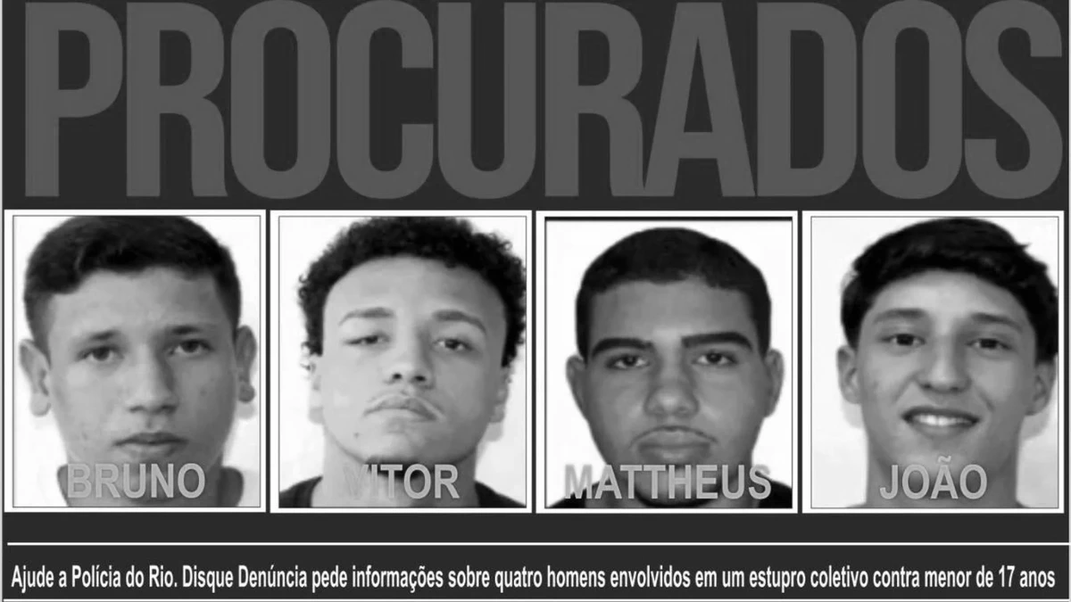 Réus por estupro coletivo são procurados pela polícia do Rio