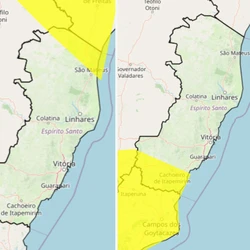 Na escala do Inmet, os avisos são de menor grau de severidade e se prolongam entre quinta-feira (5) até sábado (7); confira as regiões impactadas