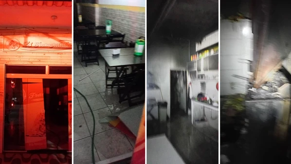 Estabelecimento já estava fechado, mas eletrodoméstico não foi desligado. As chamas não se espalharam para outras áreas do prédio