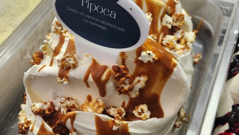 Gelato de pipoca caramelizada da Real Gelateria