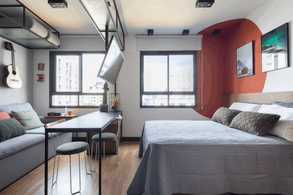 Contrastes pontuais trazem personalidade sem pesar o ambiente (Projeto: Lima Vari Arquitetos | Imagem: Fabiano Garcia)