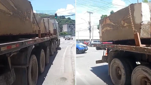 Veículo acessou a Capital capixaba pela Cinco Pontes e apresentava diversas irregularidades, inclusive na contenção da carga transportada