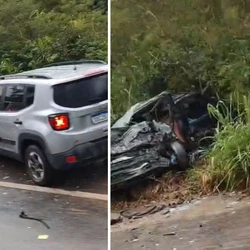 A colisão tripla ocorreu na tarde desta sexta-feira (13), em um trecho da rodovia estadual conhecido como "Morro das Almas"