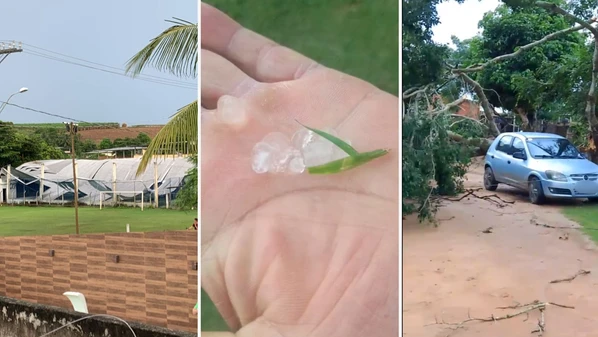 Telhado de uma quadra esportiva caiu na localidade de Brejo dos Patos, já em Canaã houve queda de árvores