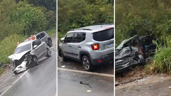 A colisão tripla ocorreu na tarde desta sexta-feira (13), em um trecho da rodovia estadual conhecido como "Morro das Almas"