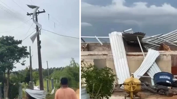 Fortes ventos atingiram localidades do interior do município. Formação de redemoinho na Lagoa Nova assustou os moradores