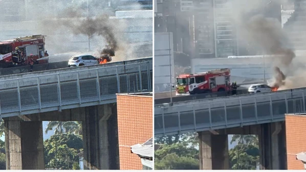 Motoristas que passaram pelo local informaram sobre o bloqueio nos dois sentidos da principal ligação entre Vitória e Vila Velha