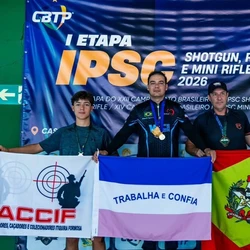 Carlos Eduardo Aguiar conquistou o título da primeira etapa do Campeonato Brasileiro de Tiro Prático Shotgun, Rifle e Mini Rifle
