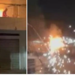 Incêndio teria começado em poste em frente ao imóvel no segundo andar e se alastrou para residência no bairro Sagrada Família; residência ficou completamente destruída