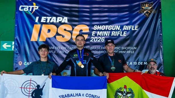 Carlos Eduardo Aguiar conquistou o título da primeira etapa do Campeonato Brasileiro de Tiro Prático Shotgun, Rifle e Mini Rifle