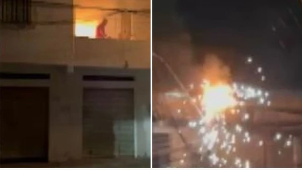 Incêndio teria começado em poste em frente ao imóvel no segundo andar e se alastrou para residência no bairro Sagrada Família; residência ficou completamente destruída