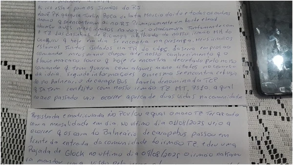 Cartas saídas de presídio ordenavam ataque no bairro Balneário de Carapebus por Divulgação | Polícia Civil