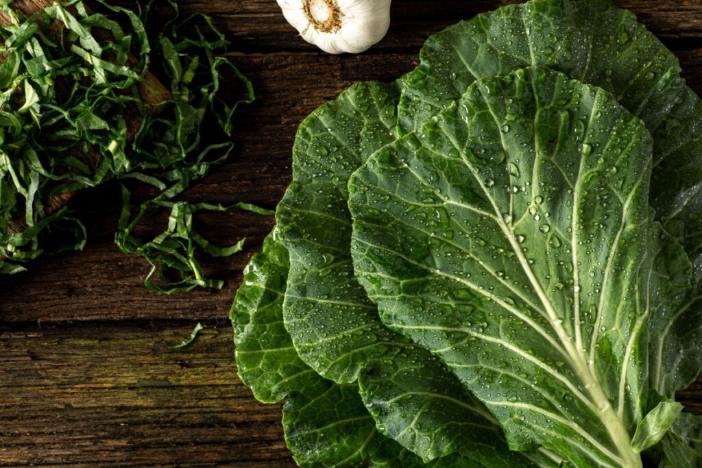 A couve concentra ferro, vitamina C e fibras, nutrientes que apoiam o sistema imunológico (Imagem: Estudio Originar | Shutterstock)