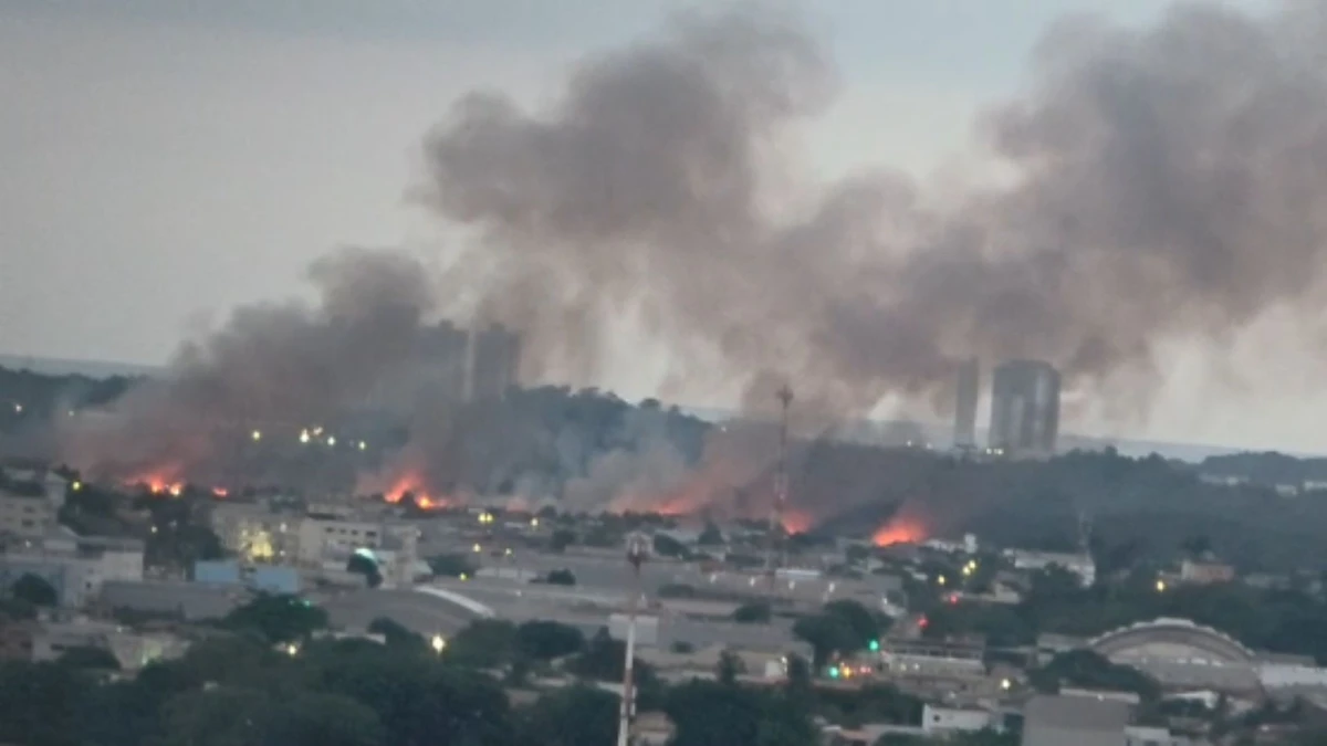 Incêndio em área de vegetação registrado por Leitor | A Gazeta
