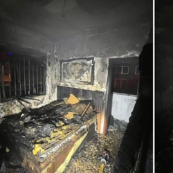 Fogo destruiu parte do imóvel e mobilizou bombeiros por cerca de duas horas na noite de terça-feira (17); suspeita é de curto-circuito