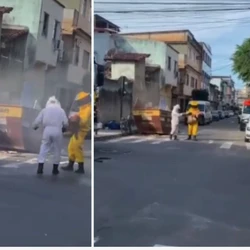 Um enxame atacou seis pessoas em uma rua em Soteco, em Vila Velha; Corpo de Bombeiros atendeu o caso para controle dos insetos