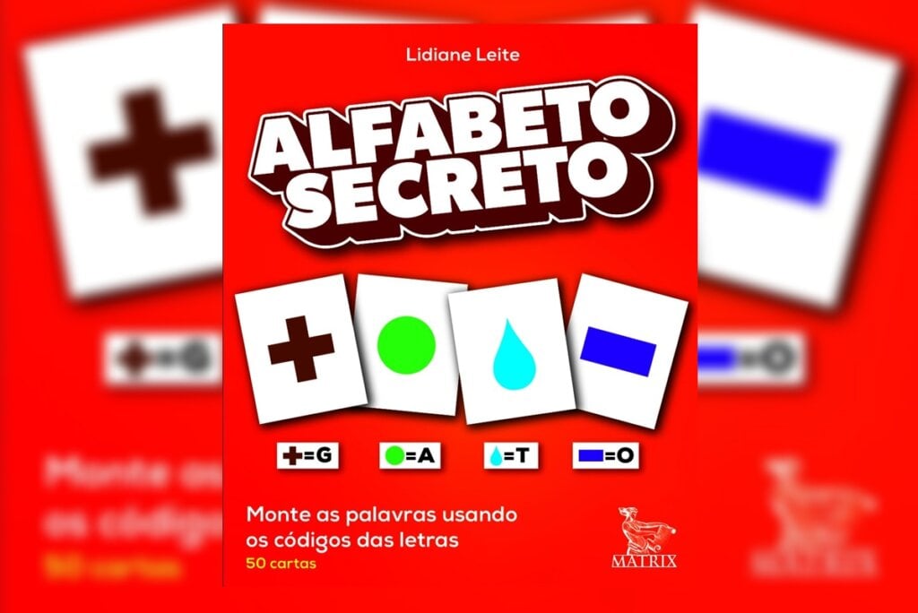 O livro “Alfabeto secreto” transforma letras e símbolos em um jogo criativo que estimula o raciocínio e a imaginação (Imagem: Divulgação | Matrix Editora)