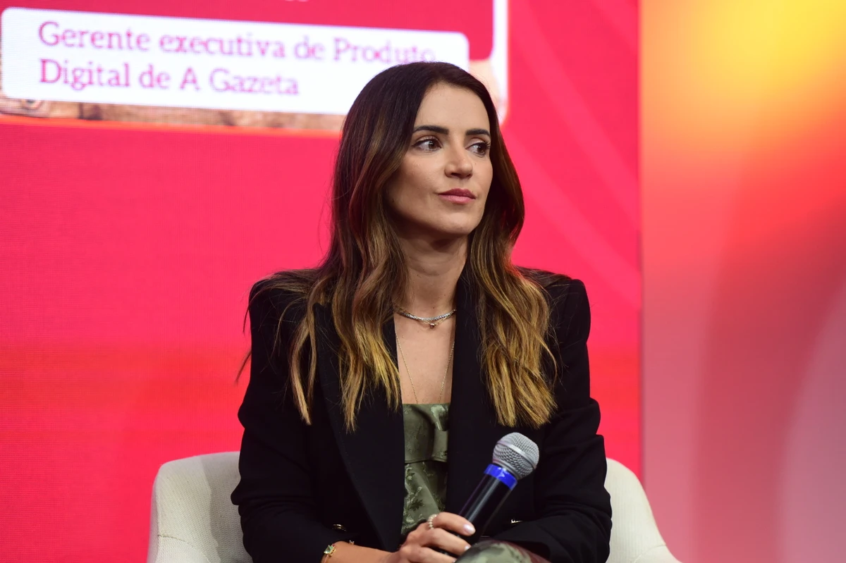 A gerente de Relações Institucionais do Sebrae Aline Zanoni durante o evento Todas Elas na Rede Gazeta por Carlos Alberto Silva