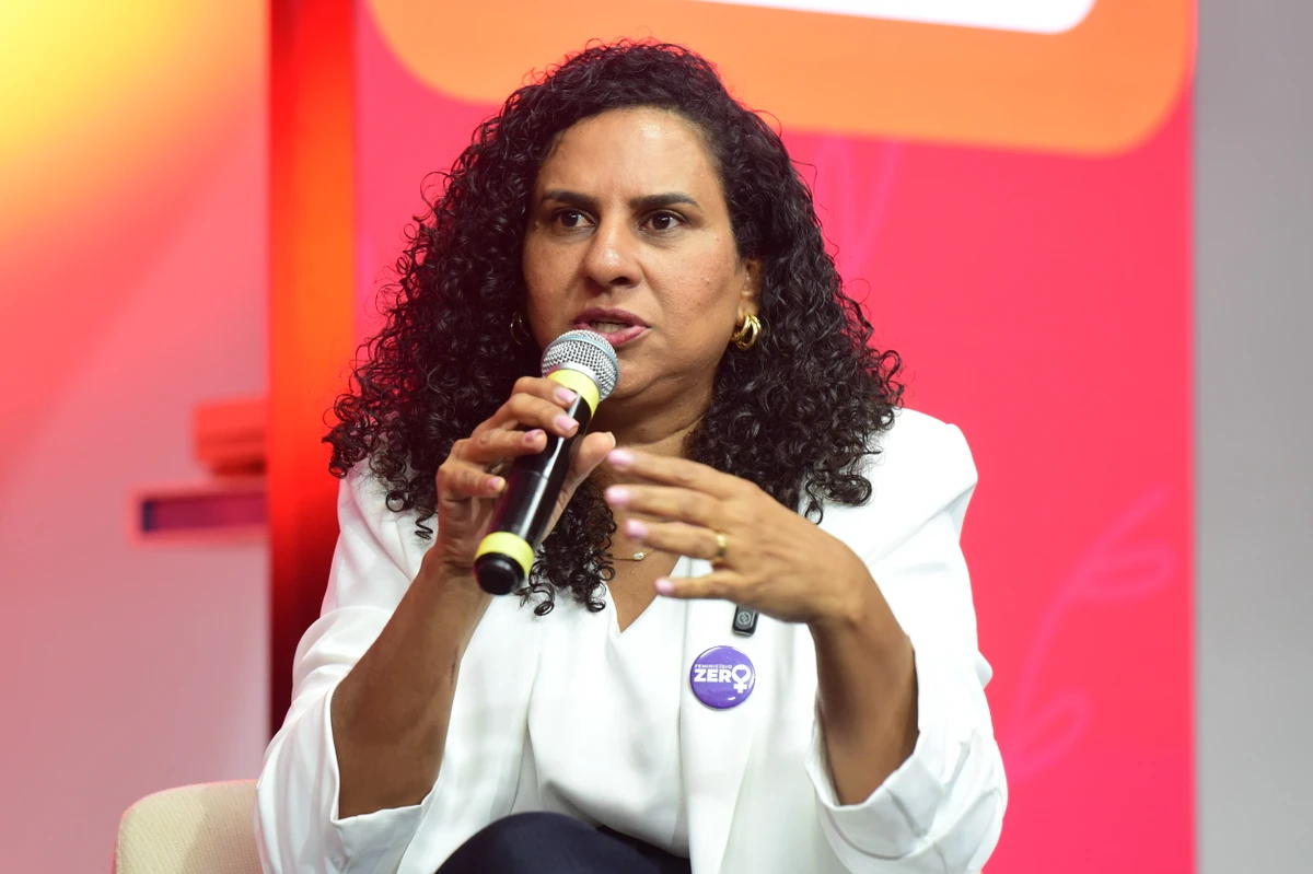 A Secretária de Estado das Mulheres Jacqueline Moraes durante o evento Todas Elas na Rede Gazeta por Carlos Alberto Silva