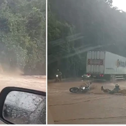 Temporal de 70 mm em apenas duas horas também causou queda de energia elétrica e internet na cidade da Região Serrana