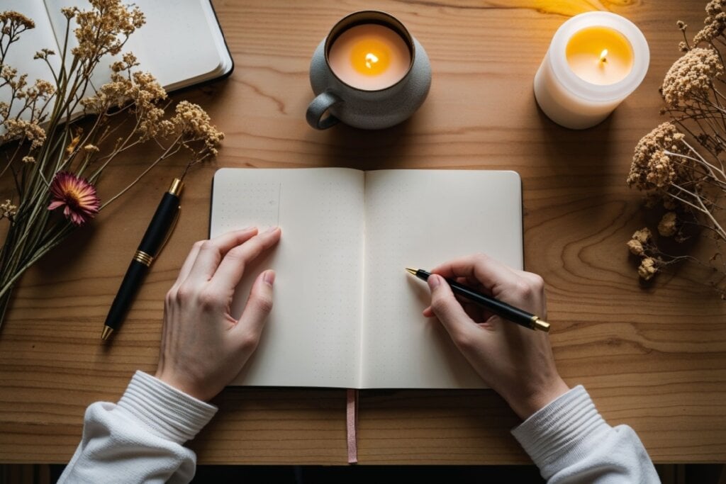 Durante a Lua Nova, escreva seus desejos com foco nas sensações que a prosperidade traz e guarde como lembrete da abundância que você quer atrair (Imagem: ideanur | Shutterstock)