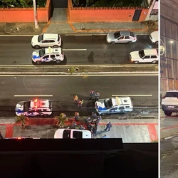 Guarda Municipal afirma que o militar ignorou o bloqueio das obras do sistema binário e o acusa de desacato. O oficial nega as acusações e diz que foi agredido durante a abordagem