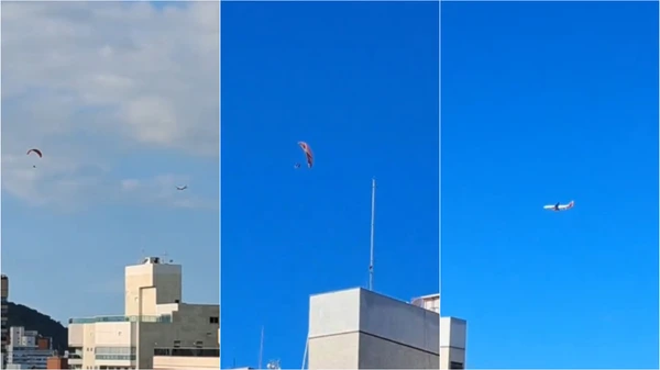 À esquerda, o registro de terça-feira (17); ao centro e à direita, o outro registro feito pelo morador da Praia da Costa