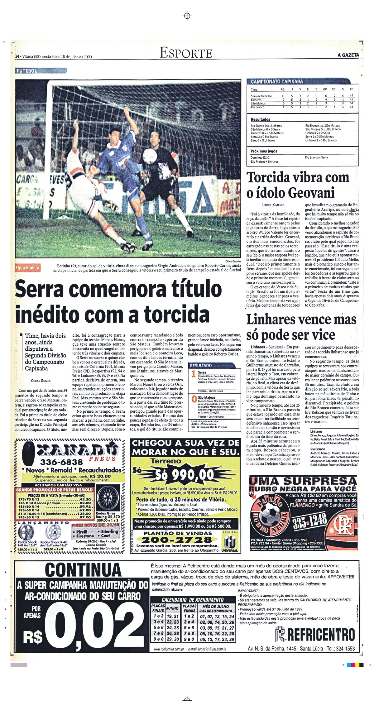 Serra no Campeonato Capixaba de 1999