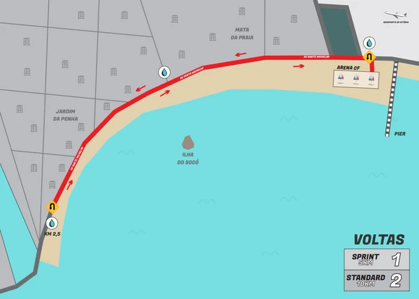 Circuito de corrida do Triathlon Capixaba de Ferro por Divulgação