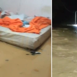 De acordo com a Defesa Civil do município, em alguns lugares choveu mais de 80mm; ao menos doze famílias estão fora de casa