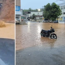 De acordo com a prefeitura, choveu 63mm durante a madrugada deste sábado (21) na cidade, o que causou diversos problemas