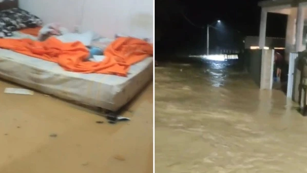 De acordo com a Defesa Civil do município, em alguns lugares choveu mais de 80mm; ao menos doze famílias estão fora de casa