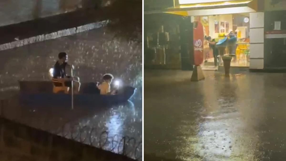 Em cerca de 1h30, município registrou mais de 63 mm de chuva, provocando alagamentos em vários bairros; quatro pessoas precisaram deixar suas casas