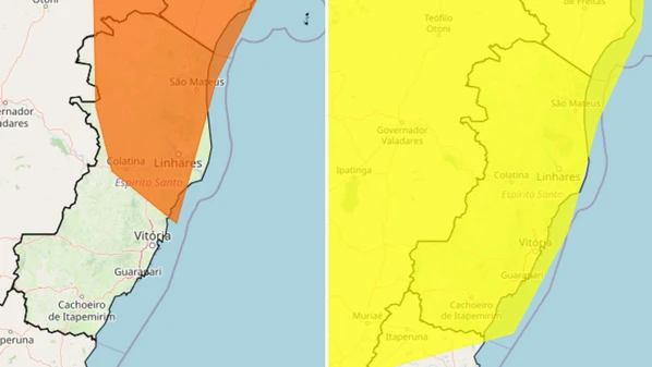 O Estado já atravessa um período de dias chuvosos em algumas regiões e os avisos climáticos se estendem para todo o território capixaba, sendo um de maior e outro de menor severidade