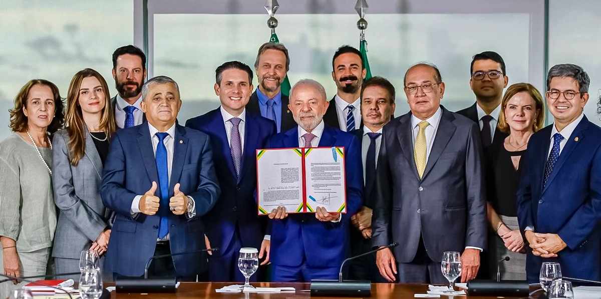 Presidente da República, Luiz Inácio Lula da Silva, durante a sanção do PL Antifacção