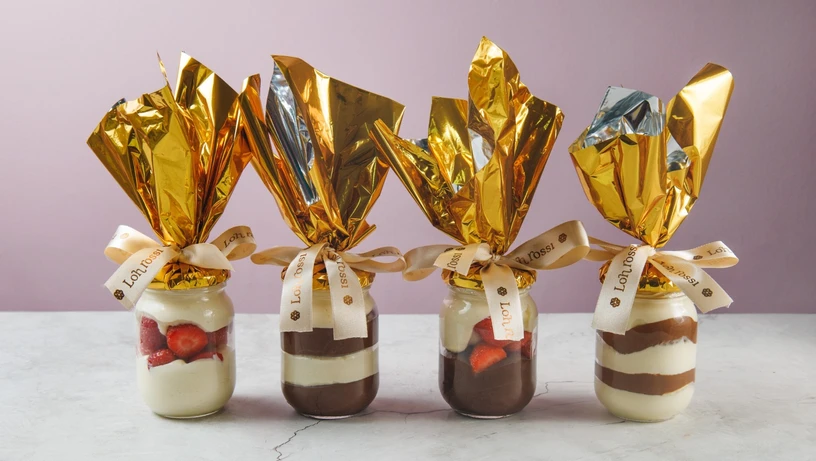 Ovos de bolo no pote da Loh Rossi Confeitaria 