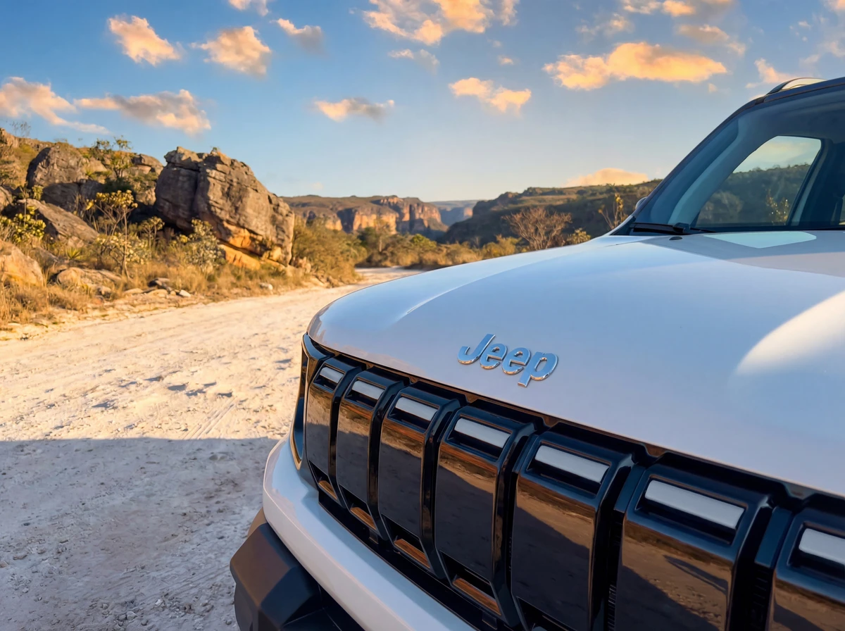 Grade frontal redesenhada mantém as tradicionais sete fendas com nova linguagem estética por Jeep/Divulgação